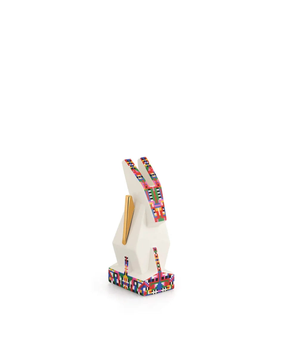 Alessi Statuina Asinello Donkey porcellana con decalcomanie oro 24K multicolore - Elena Salmistraro