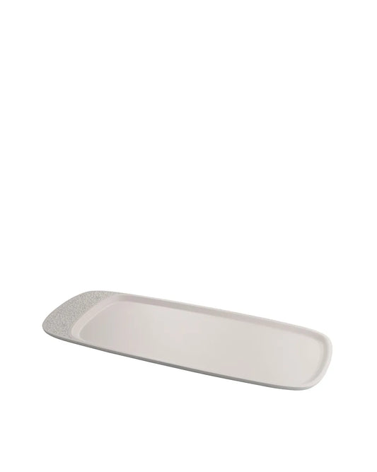 Alessi piatto da portata Dressed melammina grigio chiaro design Marcel Wanders con decoro a rilievo