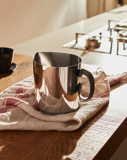 Alessi - Chauffe-lait « Edo » en acier inoxydable marron