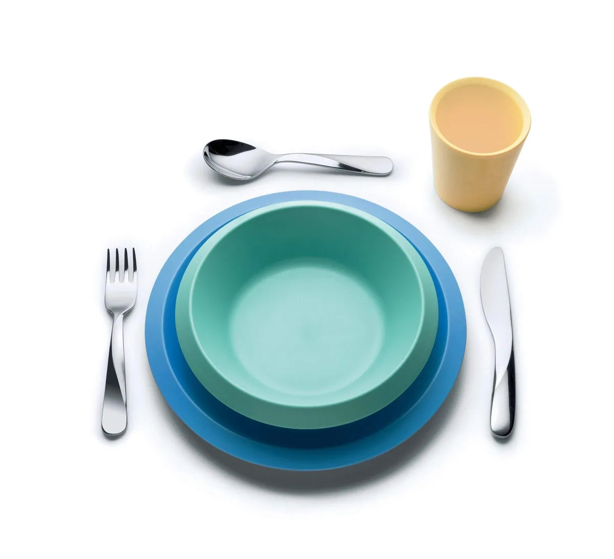 Alessi Giro Kids set da tavola in acciaio inossidabile, posate per bambini design UNStudio