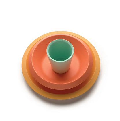 Alessi Giro Kids set da tavola melammina multicolor per bambini - piatto ciotola bicchiere