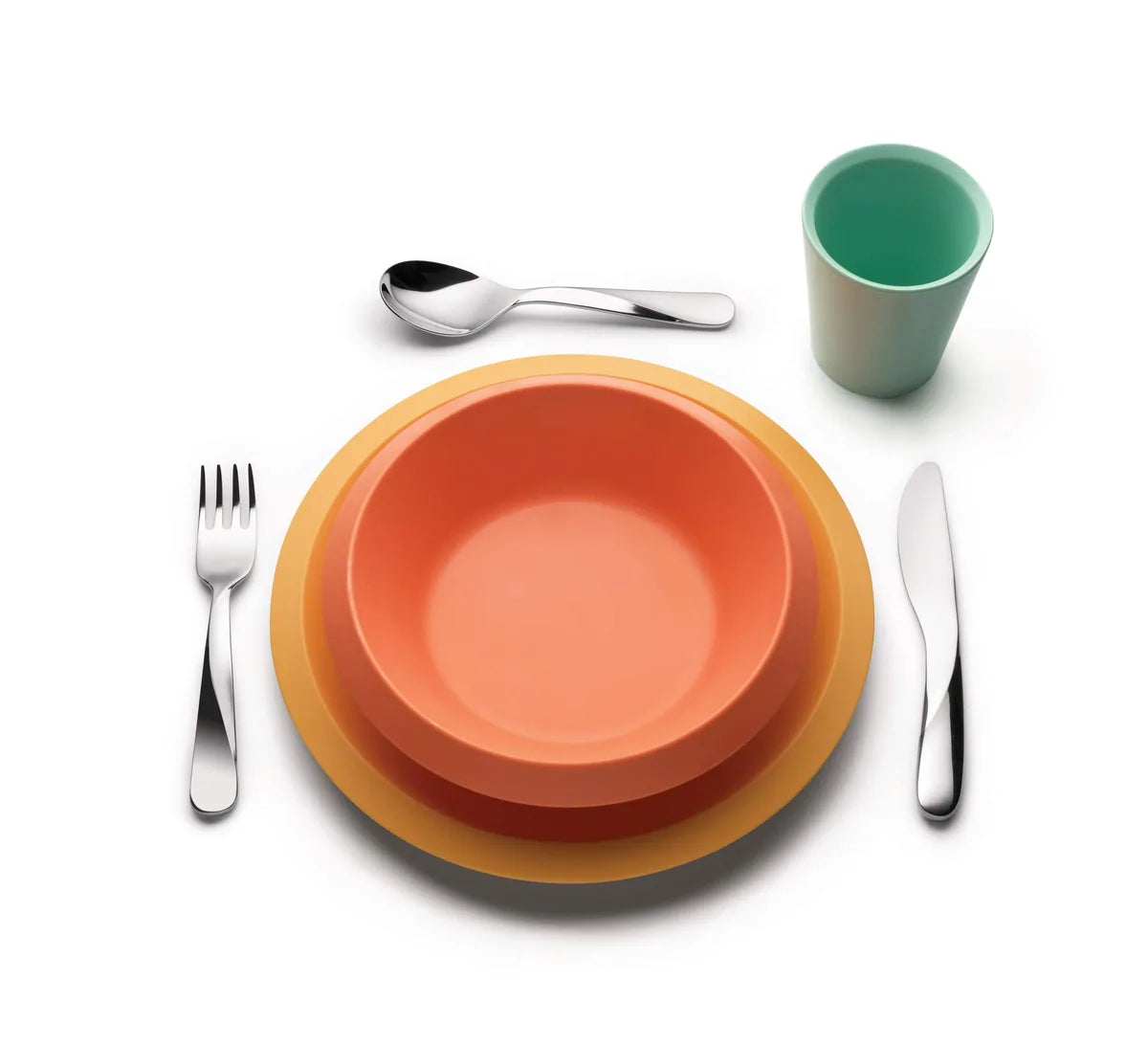 Alessi Giro Kids set da tavola melammina multicolor per bambini - piatto ciotola bicchiere