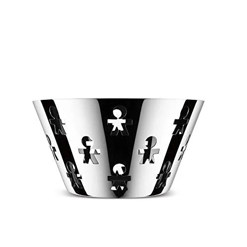 Alessi Fruttiera Girotondo acciaio inossidabile con bordo traforato decoro King-Kong