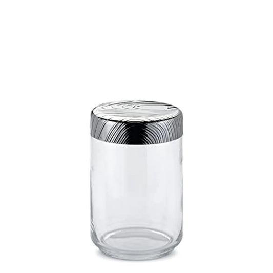 Alessi Barattolo Veneer in vetro con coperchio acciaio inossidabile, design Patricia Urquiola