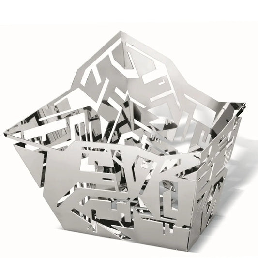 Alessi Porta Agrumi Hellraiser in acciaio inox argentato, design Karim Rashid