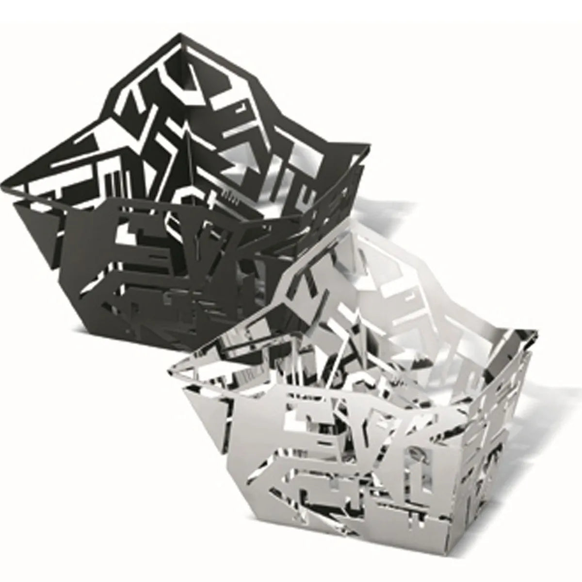 Alessi Porta Agrumi Hellraiser in acciaio inox argentato, design Karim Rashid