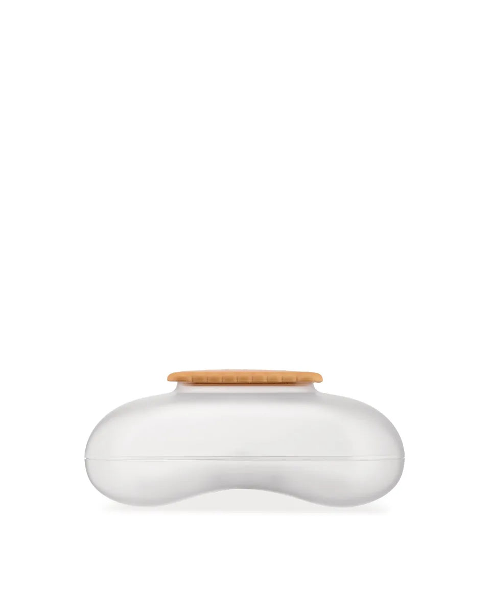 Alessi Mary Biscuit biscottiera in resina termoplastica azzurra con coperchio e maniglia a forma di biscotto