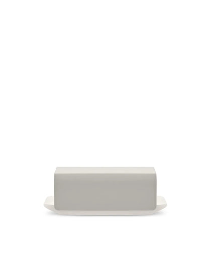 Alessi burriera Mattina porcellana grigio caldo con coperchio acciaio inossidabile