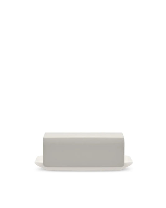 Alessi burriera Mattina porcellana grigio caldo con coperchio acciaio inossidabile