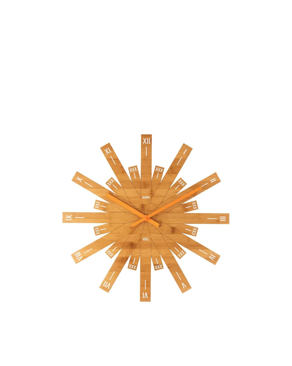 Alessi orologio da parete legno bambù design Michele De Lucchi