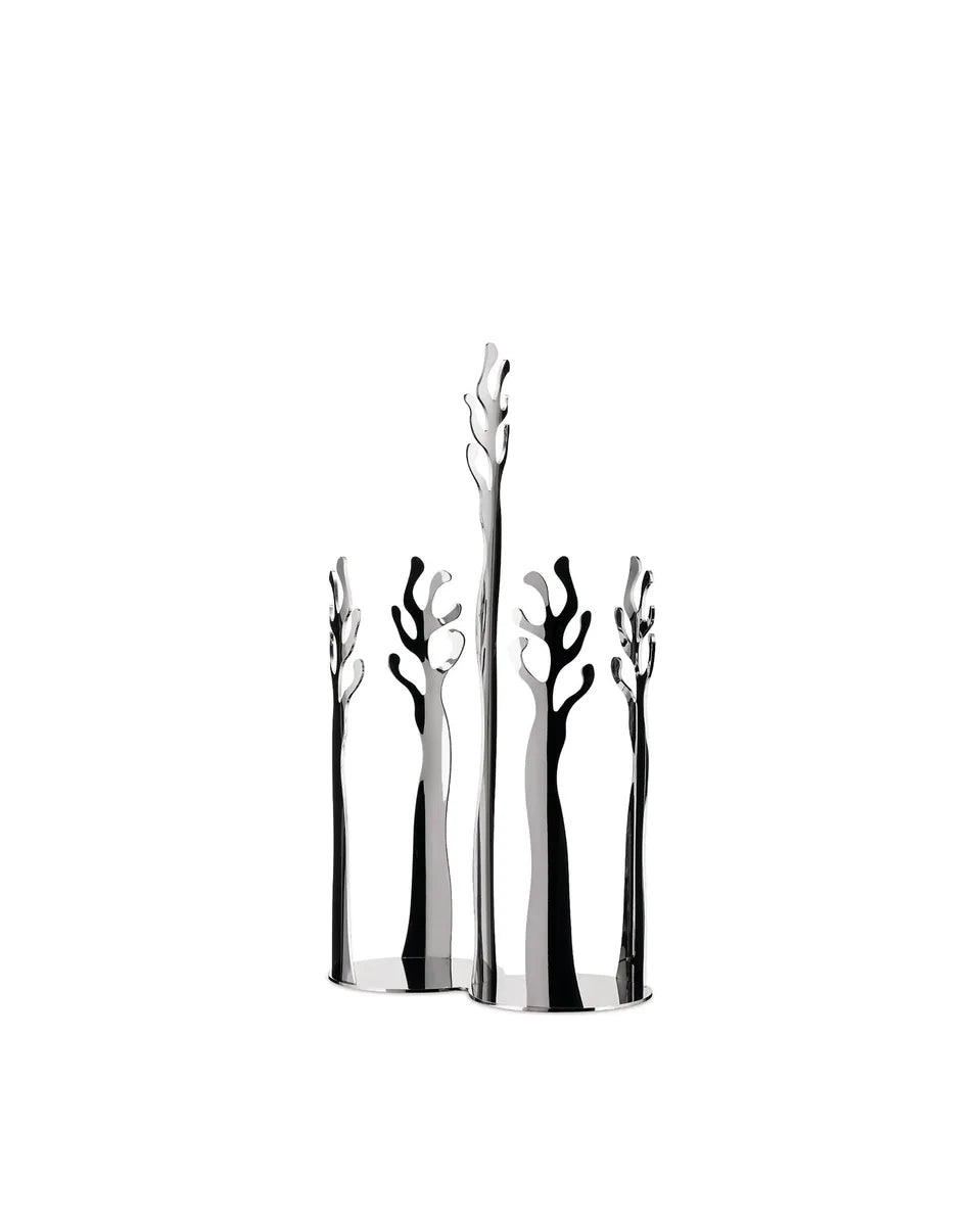 Alessi Portabicchieri a Due Scomparti in Acciaio Inox 18/10, design Mediterraneo
