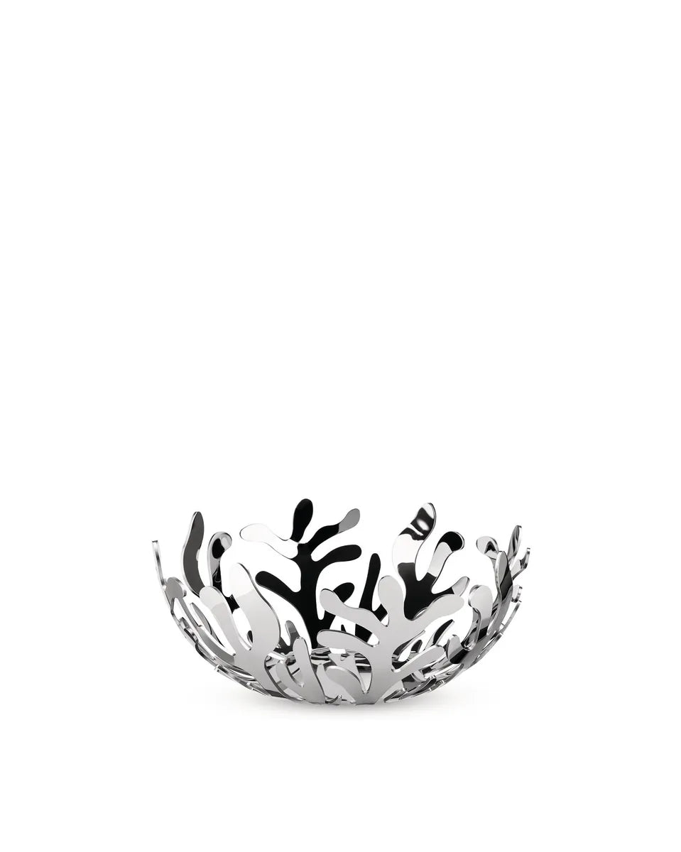 Alessi Fruttiera Mediterraneo in acciaio inox nero, design italiano, diametro 21 cm