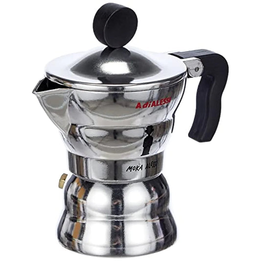 Alessi Moka Caffettiera Espresso fusione alluminio nero design Mendini
