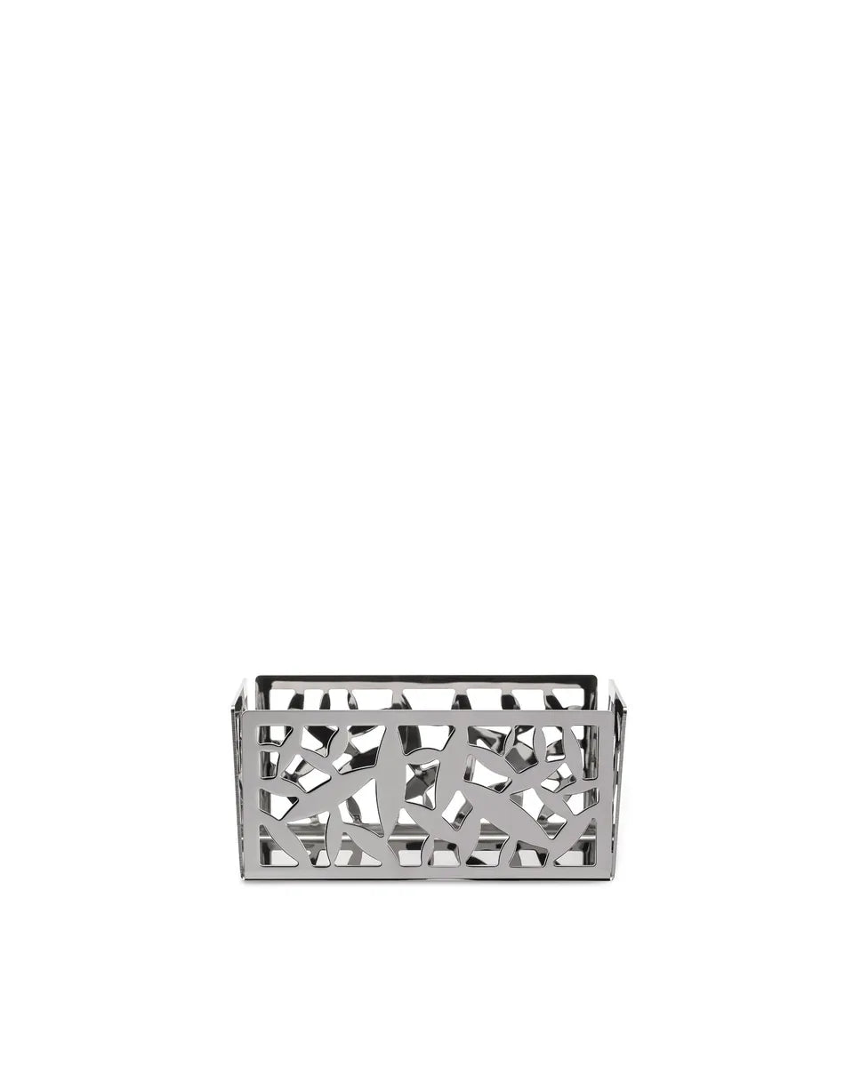 Alessi Contenitore Porta Bustine Cactus in acciaio inossidabile argentato con decoro laser