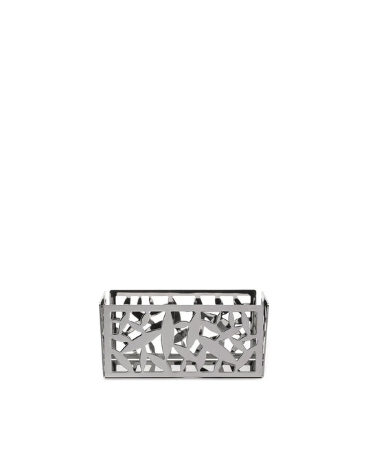 Alessi Contenitore Porta Bustine Cactus in acciaio inossidabile argentato con decoro laser