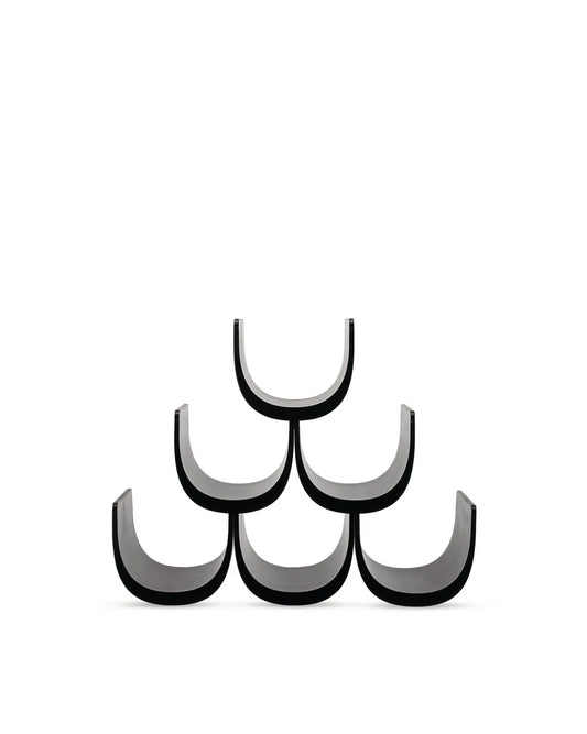 Alessi portabottiglie modulare resina termoplastica bianco nero 6 bottiglie design Giulio Iacchetti