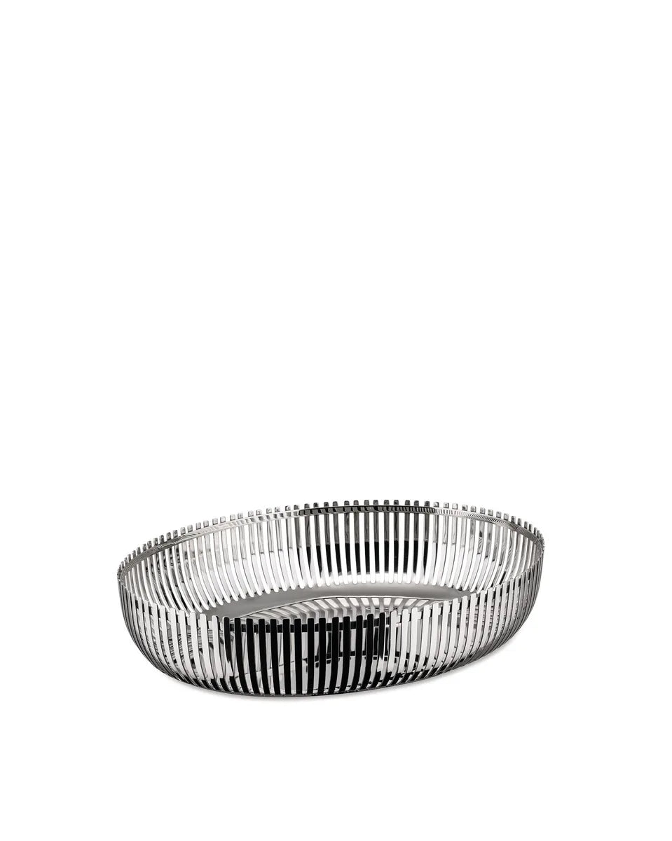 Alessi fruttiera ovale acciaio inossidabile 26cm design Pierre Chapin colore argento
