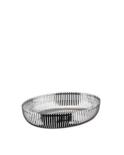 Alessi fruttiera ovale acciaio inossidabile 26cm design Pierre Chapin colore argento