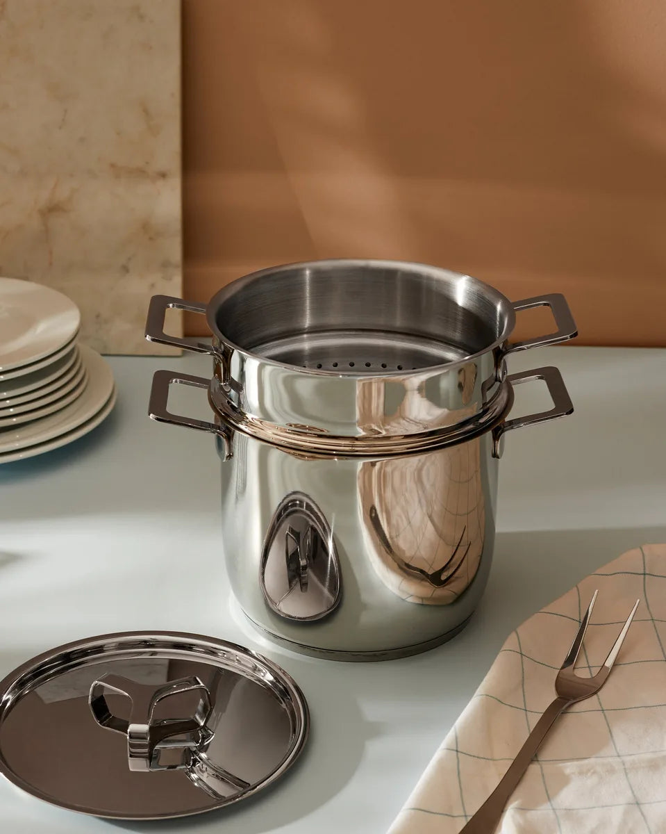 Alessi - Service à pâtes « Pots&amp;Pans » en acier inoxydable