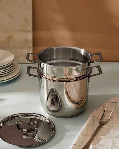 Alessi - Service à pâtes « Pots&amp;Pans » en acier inoxydable