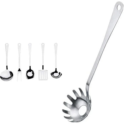 Alessi servizio di posate da cucina acciaio inossidabile cucchiaio forchettone mestolo paletta schiumaiola design Jasper
