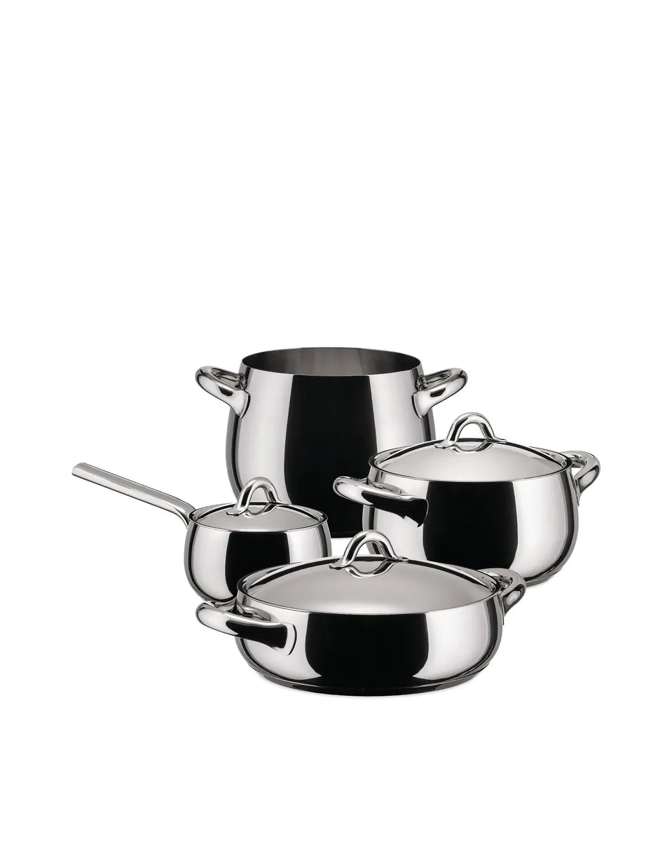 Alessi Set Pentole Mami acciaio inox 24cm design Stefano Giovannoni