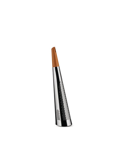 Alessi Todo grattugia formaggio in acciaio e legno, design rotante troncoconico
