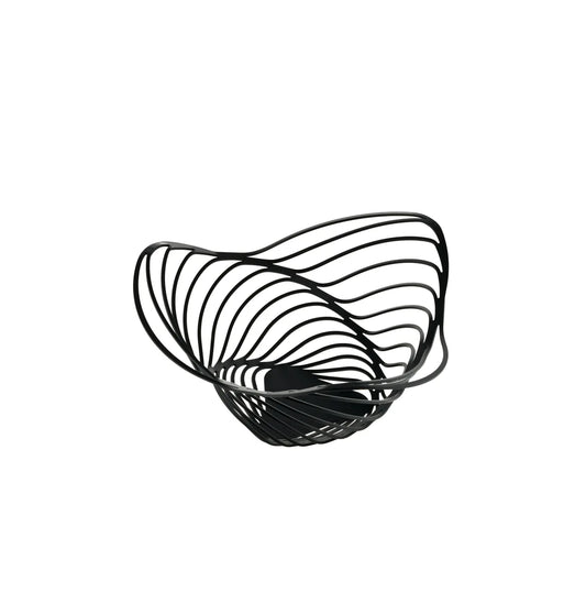 Alessi Trinity centrotavola in acciaio colorato nero, design geometrico - Stilmobili