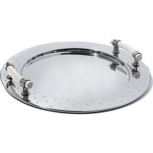 Alessi vassoio rotondo acciaio inox nero diametro 48 cm design italiano