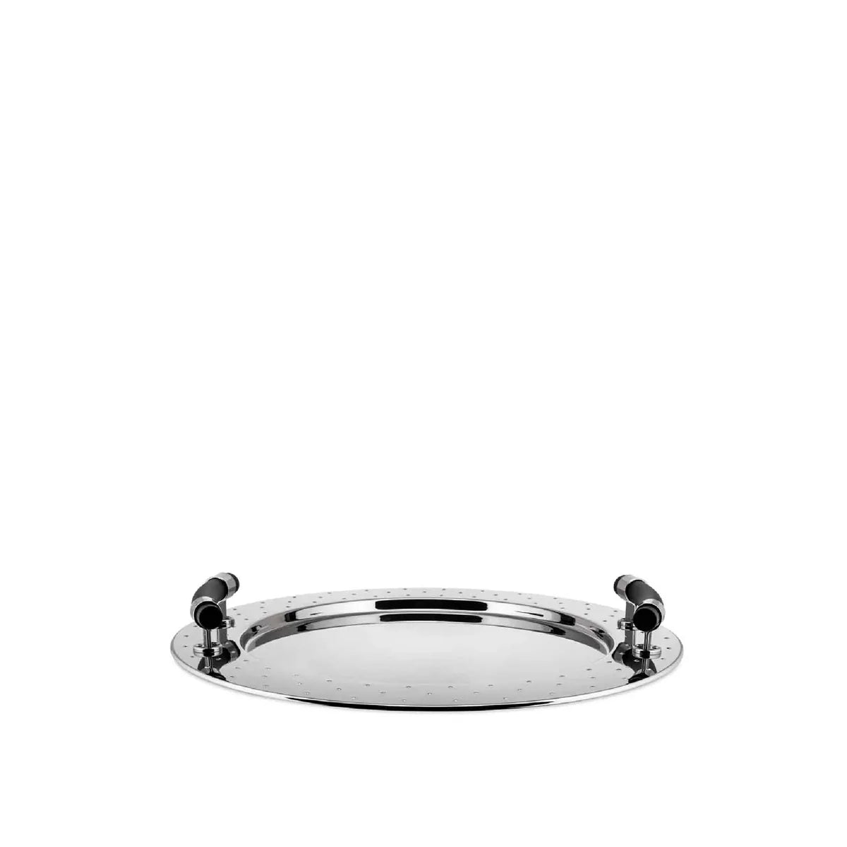 Alessi vassoio rotondo acciaio inox nero diametro 48 cm design italiano