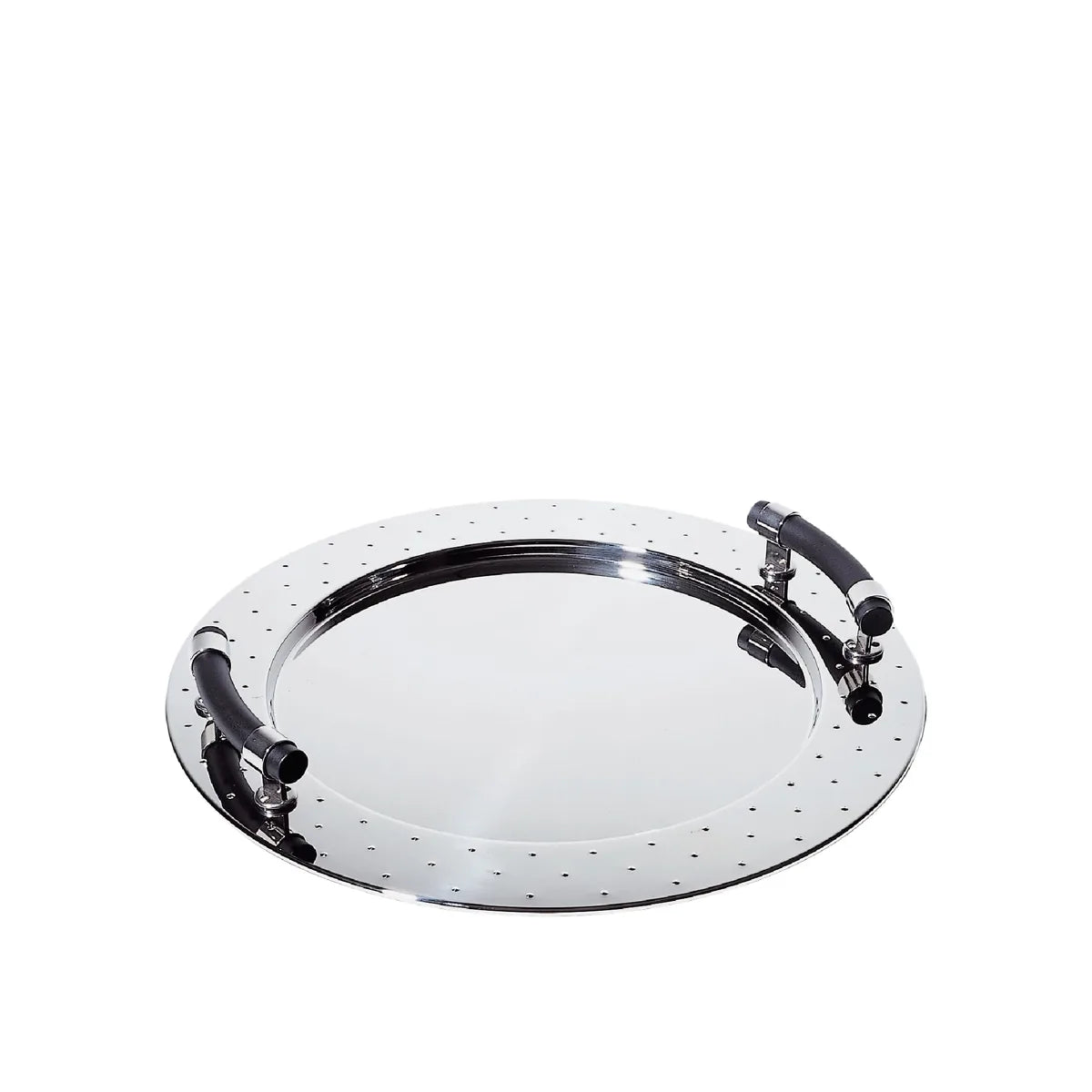 Alessi vassoio rotondo acciaio inox nero diametro 48 cm design italiano