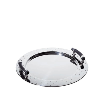 Alessi vassoio rotondo acciaio inox nero diametro 48 cm design italiano