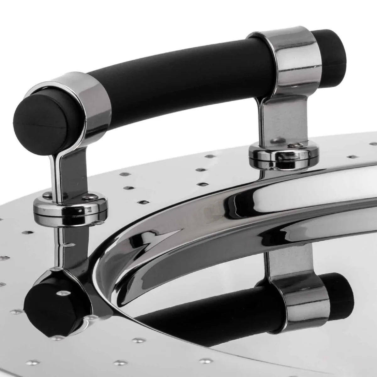 Alessi vassoio rotondo acciaio inox nero diametro 48 cm design italiano
