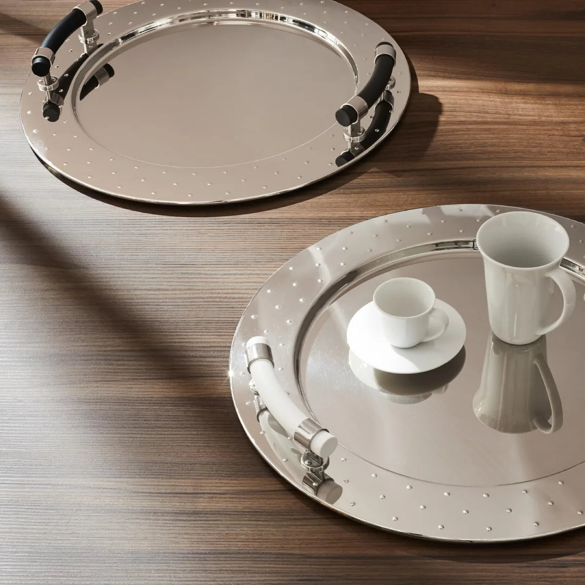 Alessi vassoio rotondo acciaio inox nero diametro 48 cm design italiano