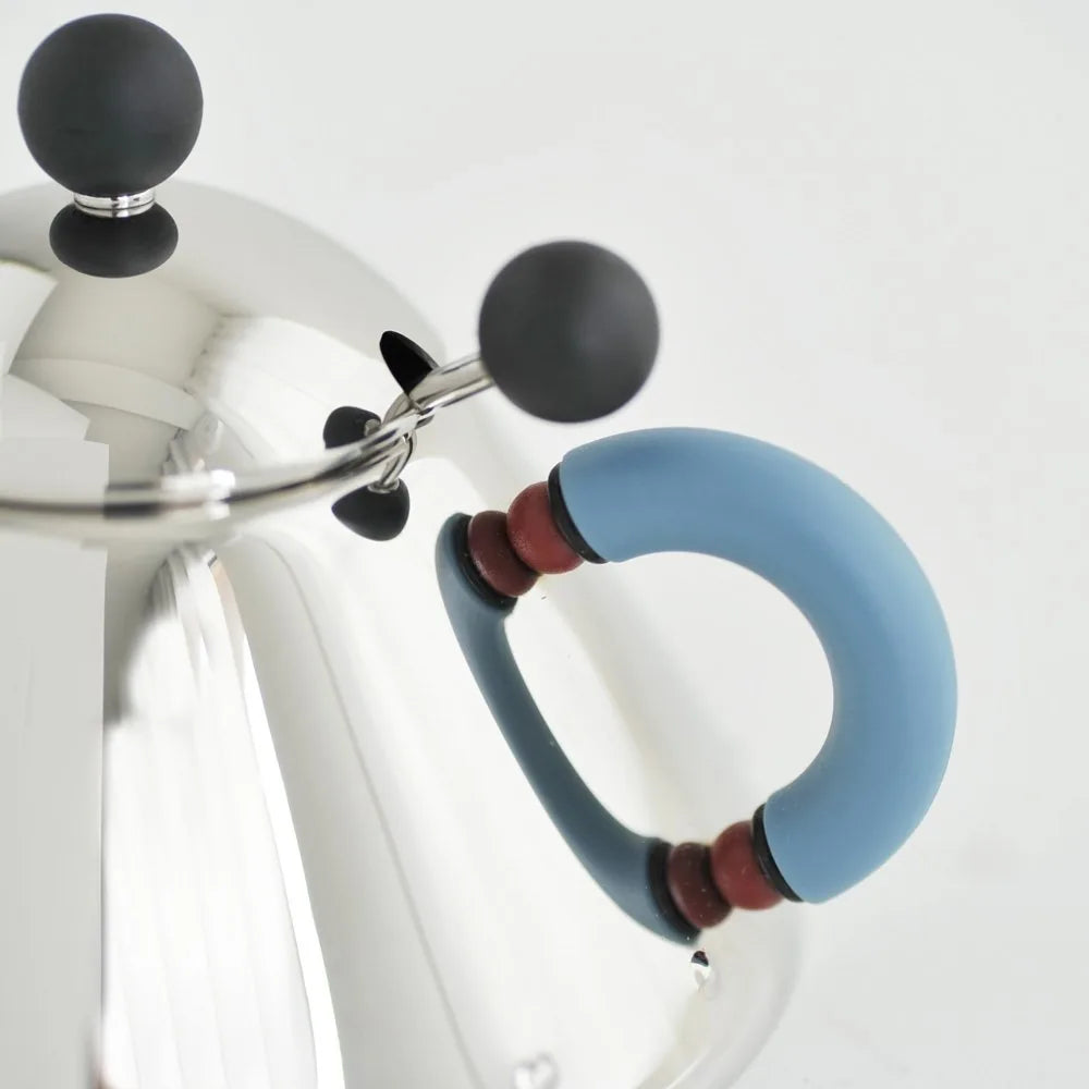 Alessi zuccheriera con cucchiaino in acciaio inox lucidato a specchio, design Michael Graves