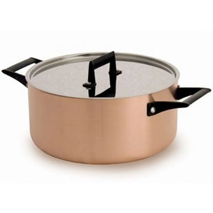 Alexander Casseruola Trilaminato 24cm acciaio rame spazzolato con coperchio