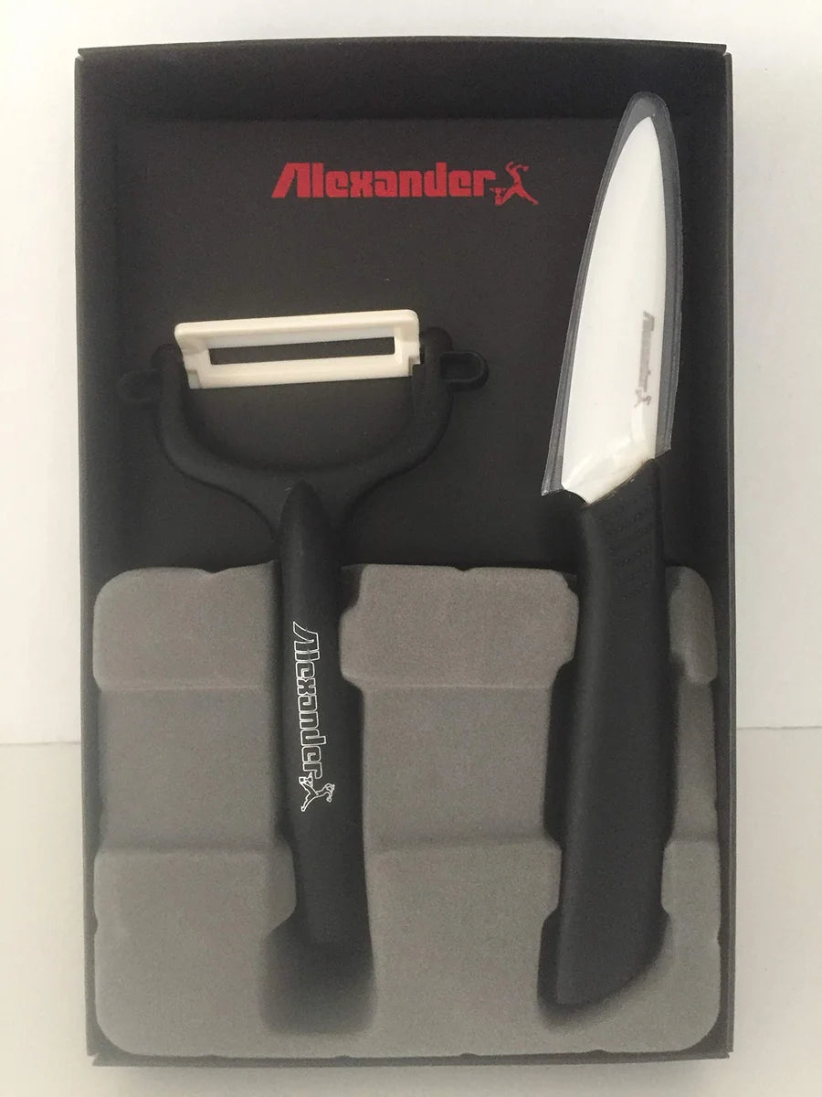 Alexander set spelucchino e pelaverdure in ceramica - utensili da cucina design