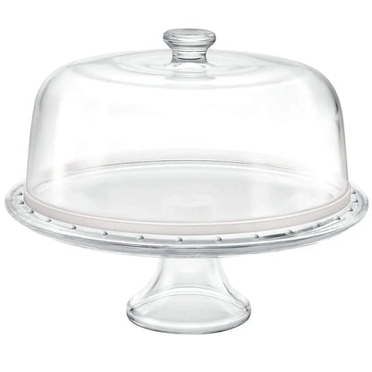 Borgonovo Alzata Per Torta 31cm vetro trasparente con coperchio cupola