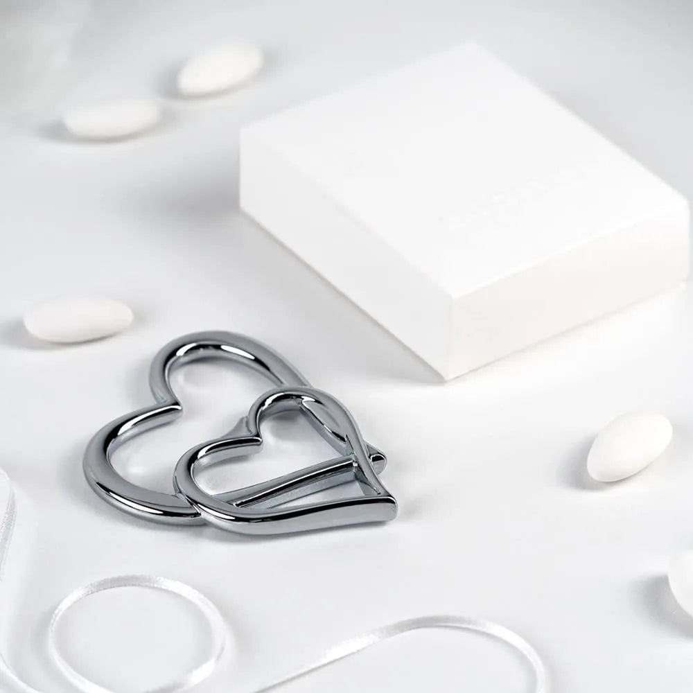 Bugatti apribottiglie cuori intrecciati in acciaio cromato My Love