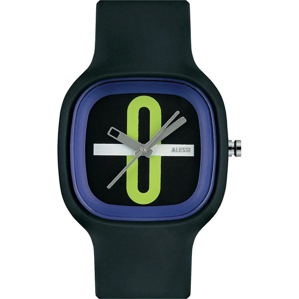 Alessi — Kaj AL10020 | Orologio da polso in poliuretano nero — Alessi