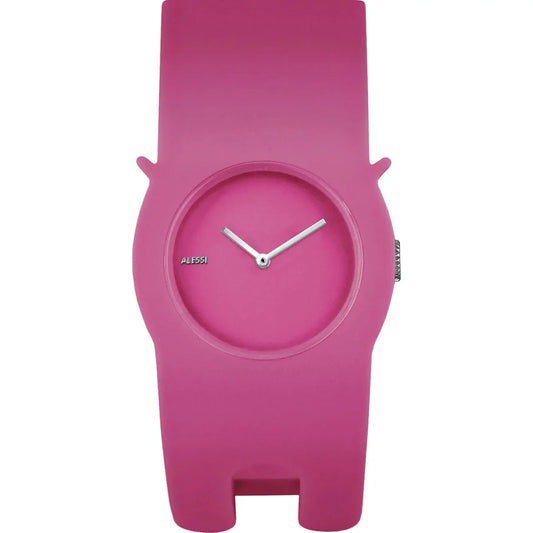 Alessi — Neko AL24004 | Orologio da polso in poliuretano rosa