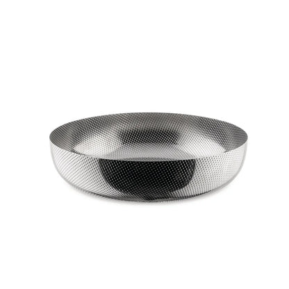 Alessi — JM17/24 T | Cestino rotondo in acciaio inox con decoro