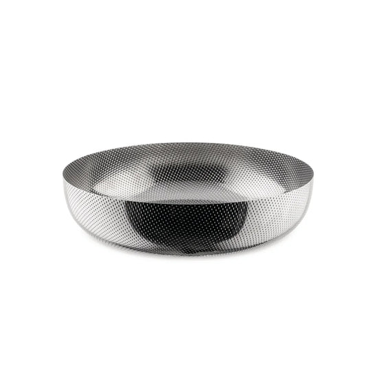 Alessi — JM17/24 T | Cestino rotondo in acciaio inox con decoro