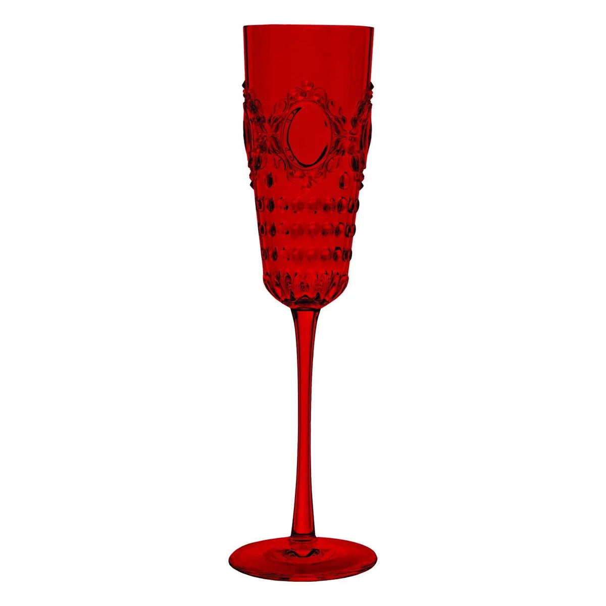 Baci Milano set 6 flute champagne acrilico rosso - Stilmobili