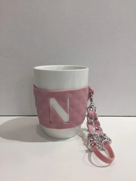 Baci Milano Mug Rosa Lettera N in ceramica con iniziale personalizzata