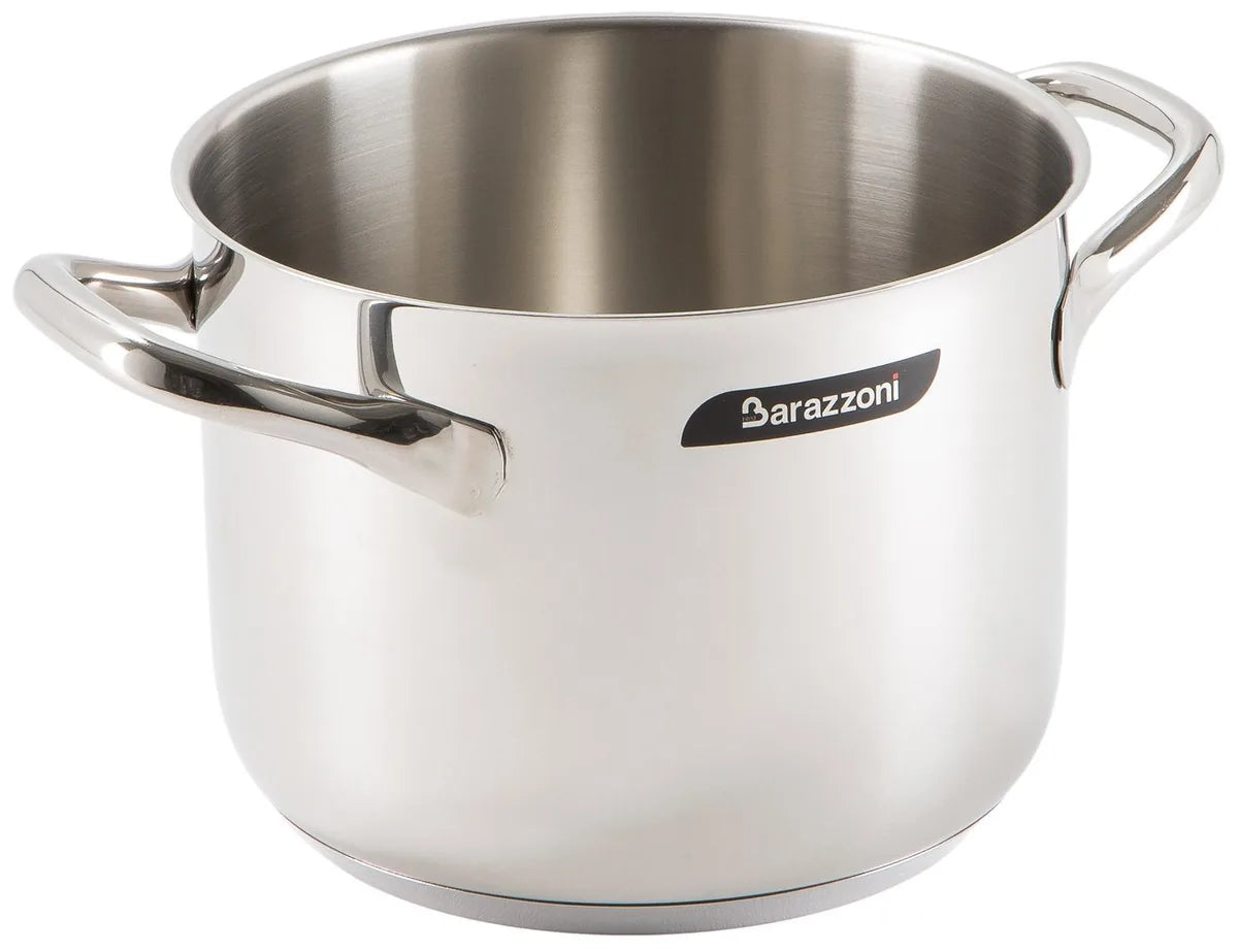 Barazzoni Chef Line tegame pentola coperchio acciaio inox 18/10 finitura lucida e satinata