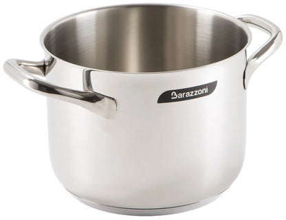 Barazzoni Chef Line tegame pentola coperchio acciaio inox 18/10 finitura lucida e satinata