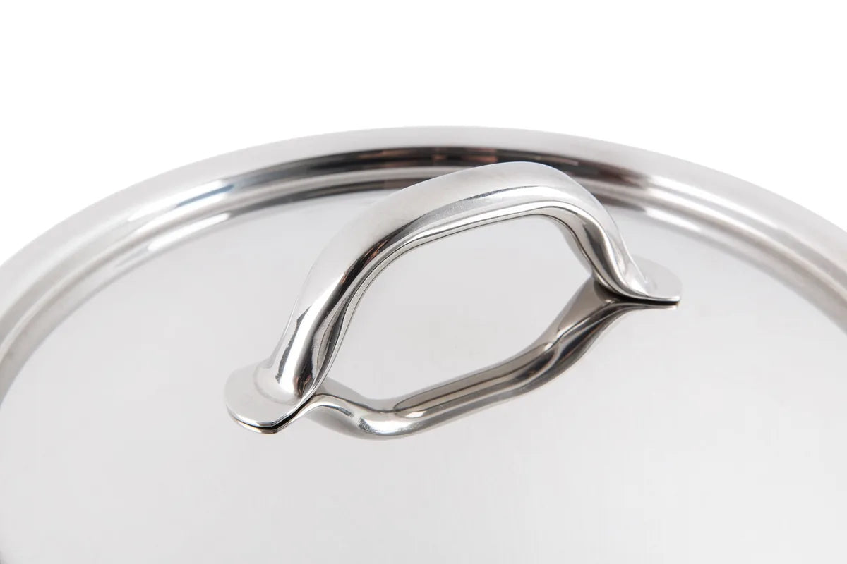 Barazzoni Chef Line tegame pentola coperchio acciaio inox 18/10 finitura lucida e satinata