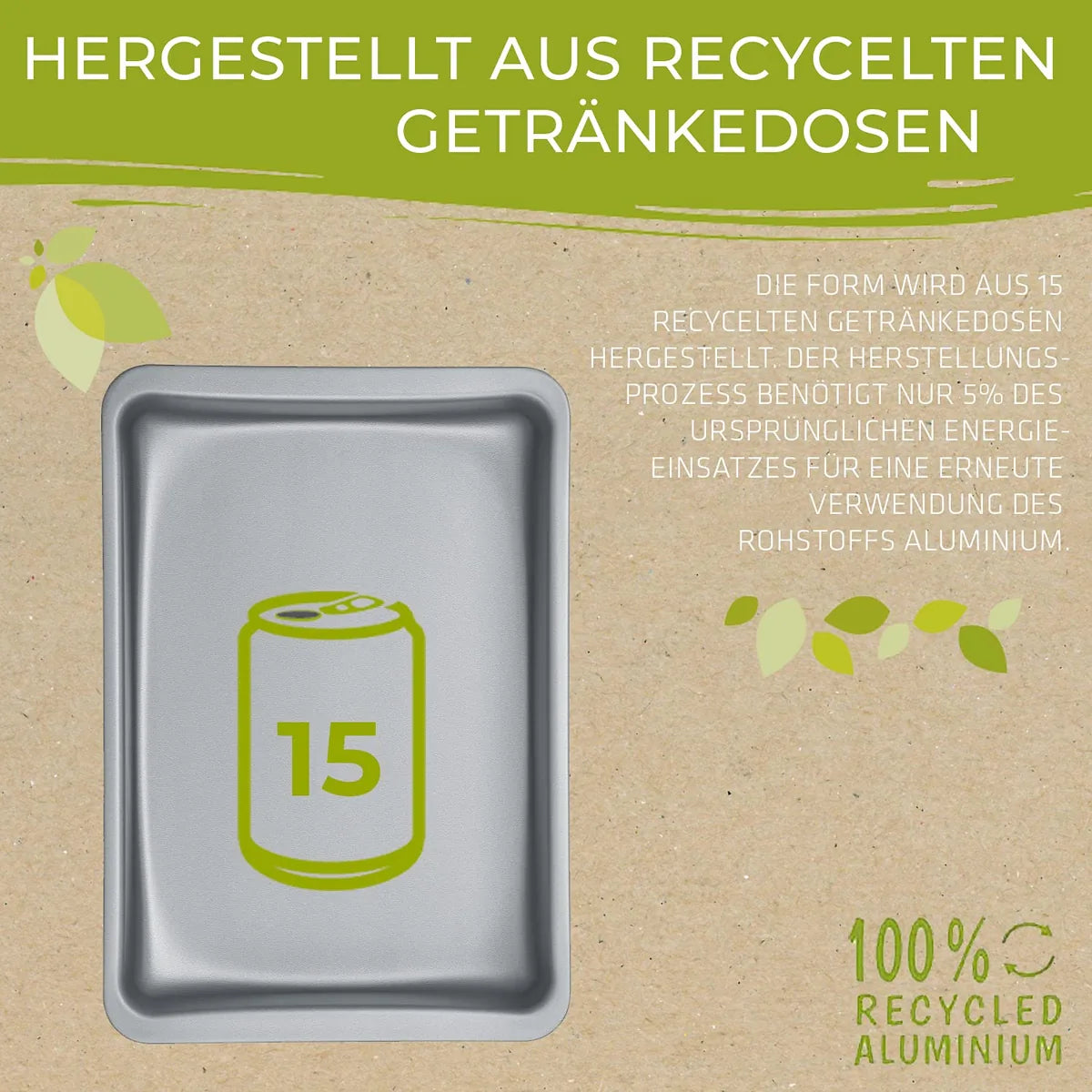 Berndes teglia da forno alluminio riciclato 24x20 cm colore verde antiaderente