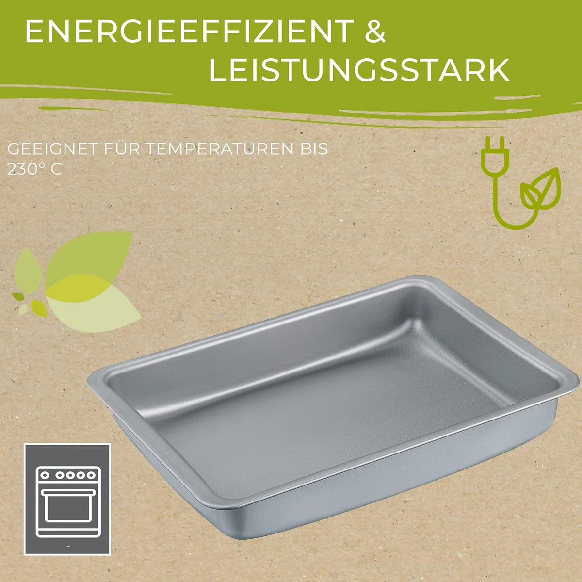 Berndes teglia da forno alluminio riciclato 24x20 cm colore verde antiaderente